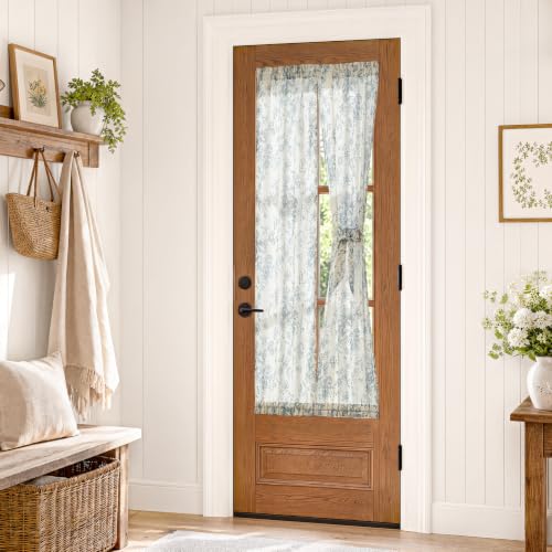 Image of jinchan Floral Sidelight Curtains for Front Door, 26x72, 2 Panels