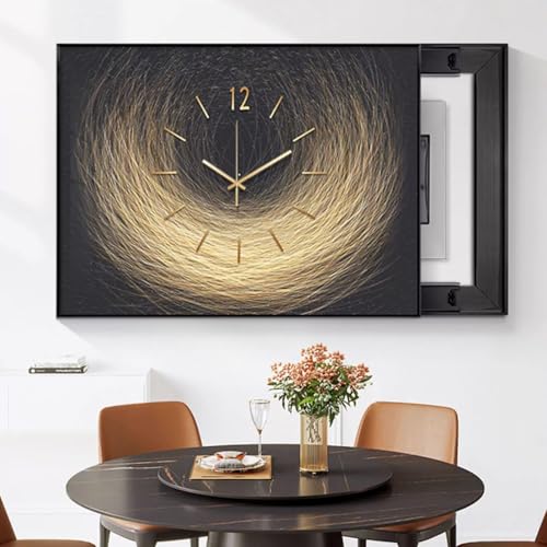Cache compteur électrique horizontal 60x45cm avec horloge intégrée pour décorer le salon - 2