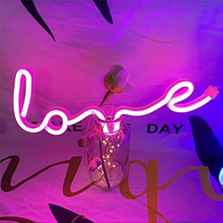 Nordstylee Neon Art Love Light Signs, Led Love Night Lights Decor Lights Lamp for Kid's Gift, Wall Room Decor, Birthday Party, Christmas, Wedding Decoration(Pink)