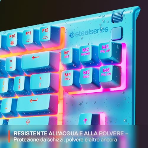 Apex 3 TKL - Tastiera Gaming Aqua - Fattore di forma compatto senza tastierino - Illuminazione RGB a 8 zone - Resiste ad acqua e polvere - Switch da gaming super silenziosi - UK QWERTY - Tastiera gaming - Immagine 3