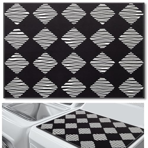 Image of Teenyyou 1 Pcs 26 inch x 18 inch Dryer Top Protector Mat, Washer and Dryer Topper, Non Slip Waterproof Machine Cover Dust Proof Quick Drying Topper Pad for Laundry and Kitchen (Checkerboard)