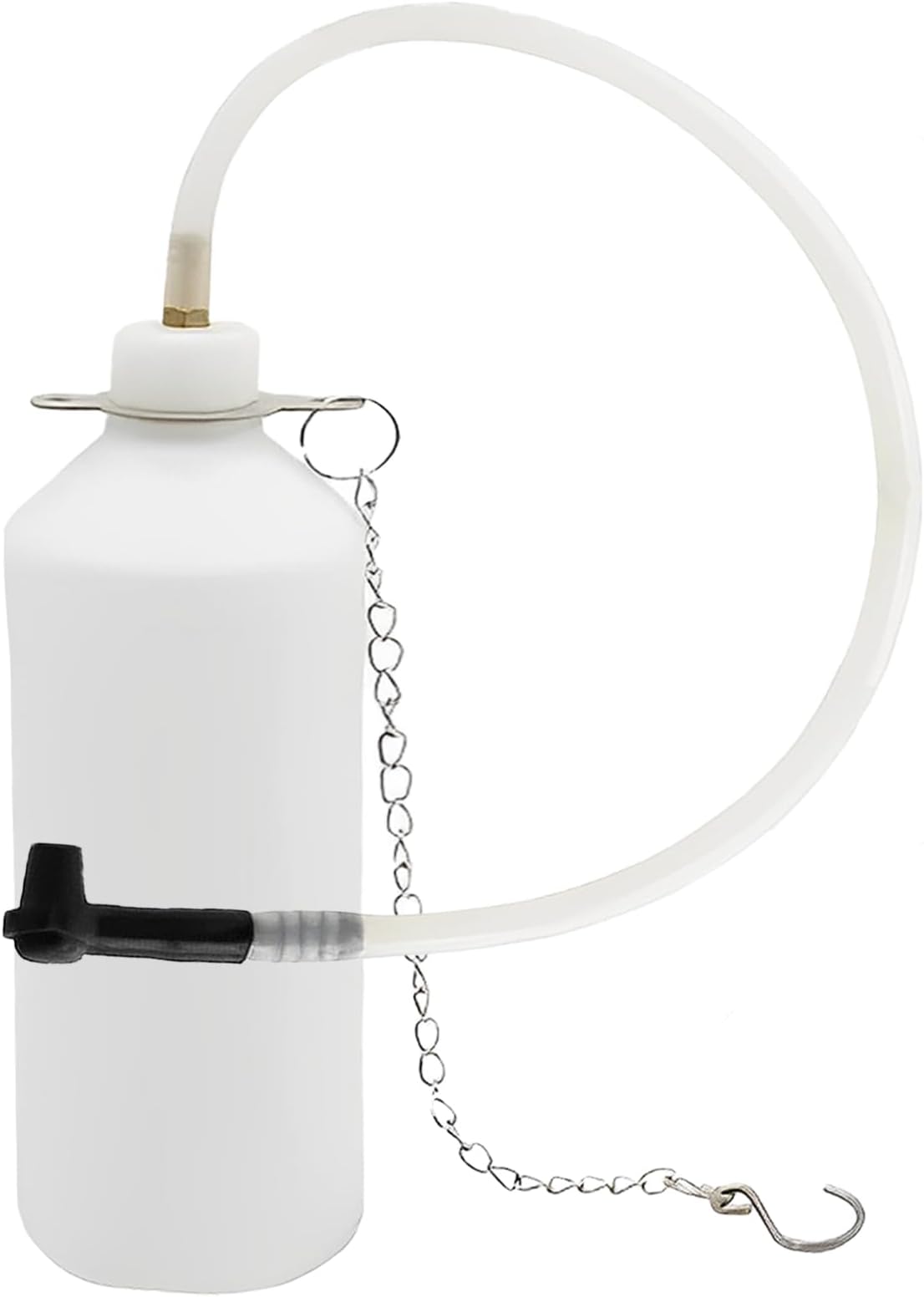 1L Brake & Clutch Fluid Bleeding Bottle with Hanging Hook, Leak-Proof Brake Bleeder Bottle with 70cm Tube and Rubber Connector Adaptor, Fits Most Bleeder Screws to Collect Brake Fluid