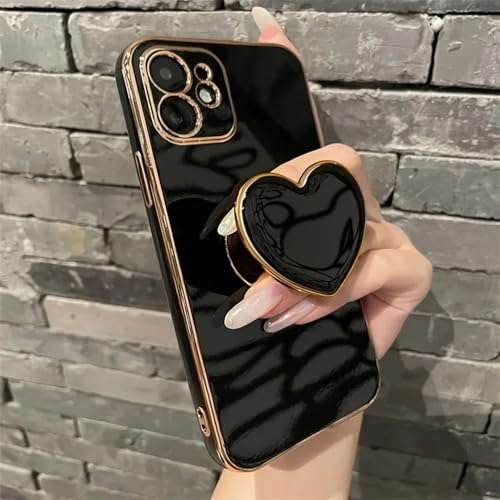 Coque iPhone 13 Pro en silicone noir Love pour vos appels vidéo