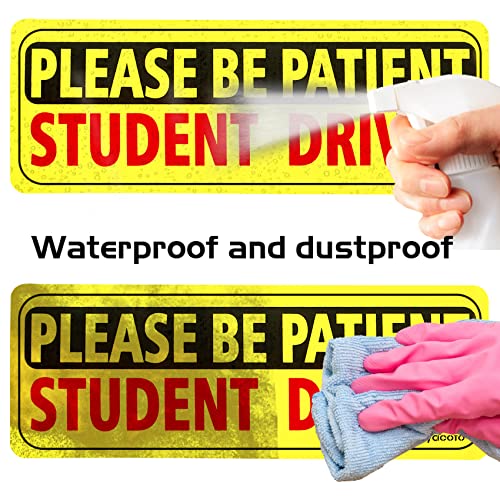 Yacoto 3Pcs Student Driver Car Magnet Safety Sign, Reflective Student Driver Magnet For Car Bumper Magnets, Vehicle Signs Sticker For New Driver, Red Yellow #TOP2