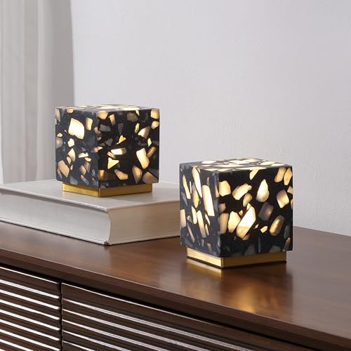 JONATHAN Y Lara 4.63" Mini LED Cordless Lamp, Black/Brass Gold, Set of 2 by JONATHAN Y - Used condition - Image 2
