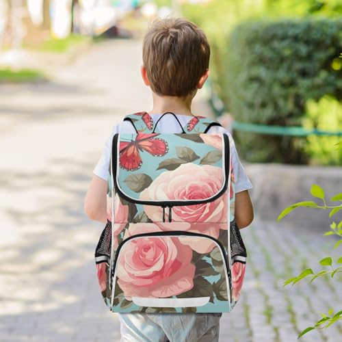 Mochila infantil mariposa rosa para evitar dolores de espalda 7