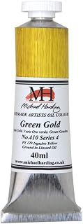 Michael Harding Artist Oil Colours, Green Gold, 40ml Tube, 41040