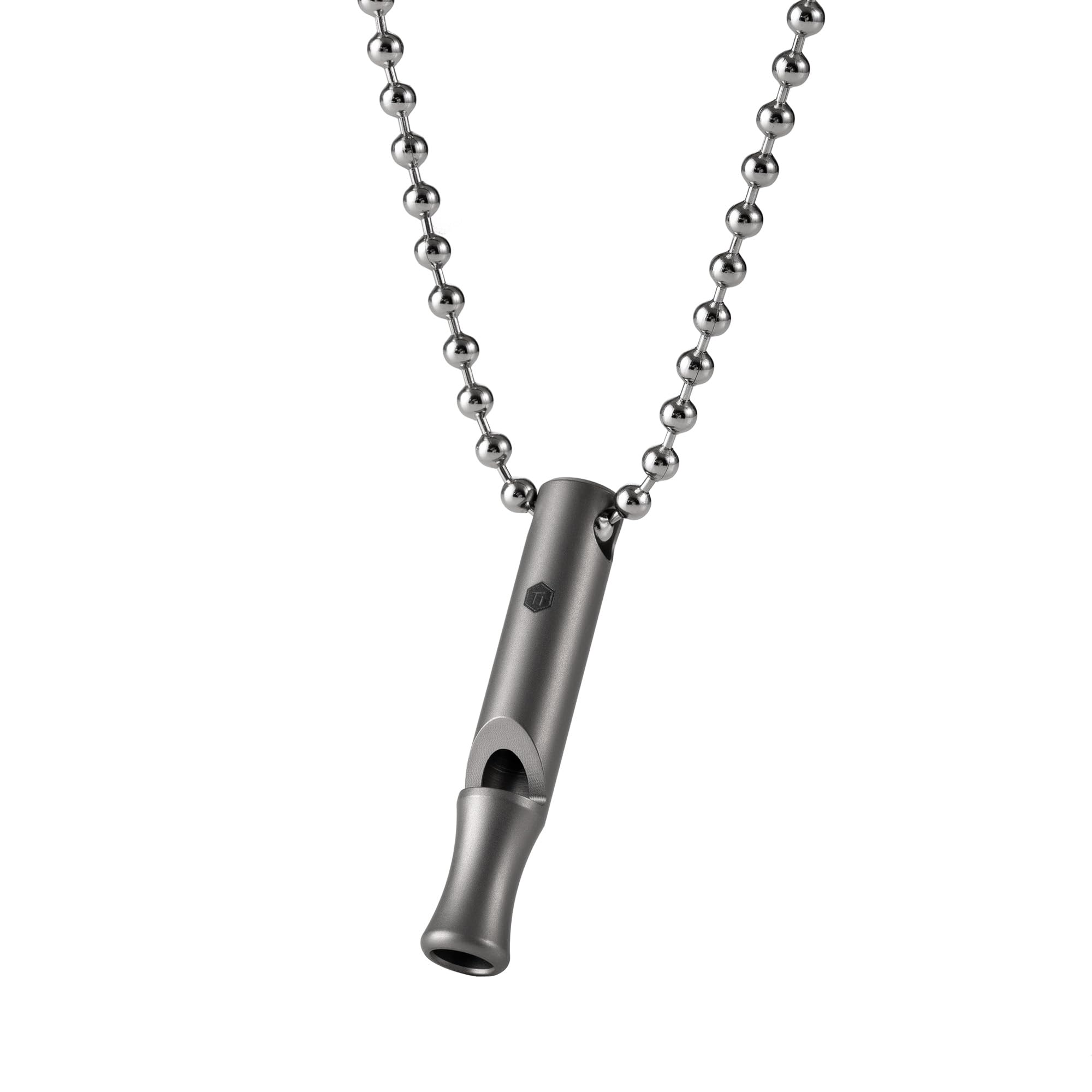 Titanium EDC Whistle Outdoor Emergency Whistle for Keychain, Comes with Necklace to Hang on Neck
