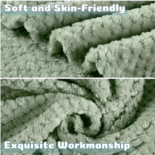 Image of Reginary 4Pcs 30x40 Baby Blanket Fuzzy,Blue, Green, Khaki, Gray | Waffle Flannel Baby Throw Blankets, Warm Nursery & Crib Blankets, Girl & Boy Newborn Infant