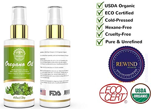Oregano Oil Organic 2Oz Pure Essential Oil Natural Wild Now Carvacrol Oreganol Oil Pump Spray Easy To Apply No Mess 60Ml 2Floz #TOP5