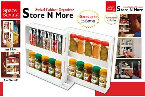 Cabinet Spice Organizer - Store Up To 20 containers - Fits Standard Sizes - Space Saving Solution!