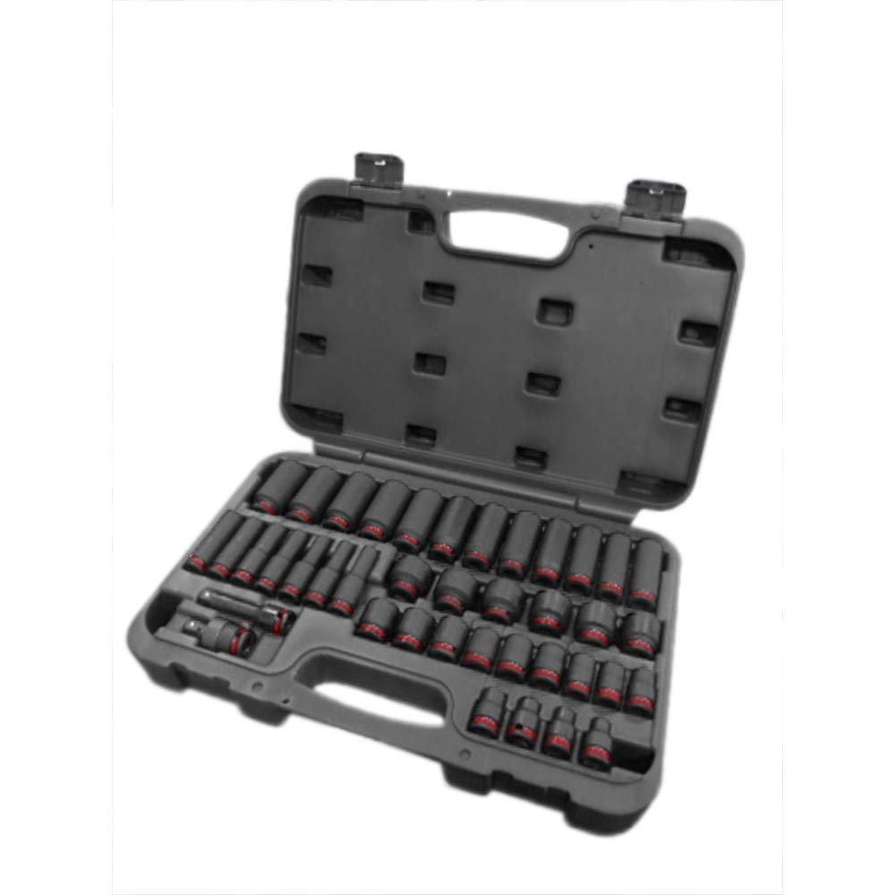 3/8" Drive Impact Socket Set 6-24mm Shallow and Deep + UJ + Ext in Case KI-K38-1