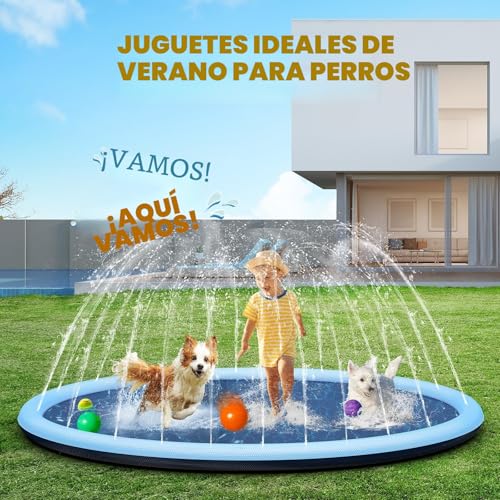 Miniatura 4 de Tosekry Splash Pad Con Función Antideslizante, Aspersor De Agua Para Niños, Juego Exterior, Jardín Infantil, 200 Cm, Aspersor Para Piscina, Juguete Acuático