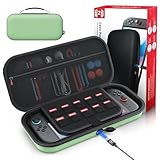 【Protection intégrale】Dotée d'un airbag, la EVA rigide coque pour Nintendo Switch 1/2 protège la console des chutes, des collisions et de l'eau. L'intérieur est en matériau velours doux pour garantir que votre console, vos Joy-pad et autres accessoires sont efficacement protégés des rayures pendant le transport.