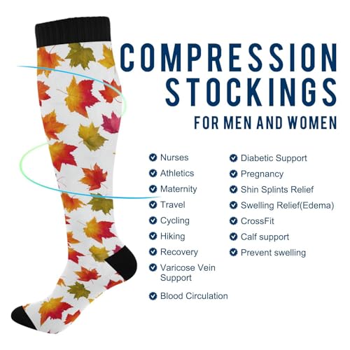 Image of Wusikd Cats Compression Socks for Women and Men Circulation Cute Long Socks for Athletic Running 1