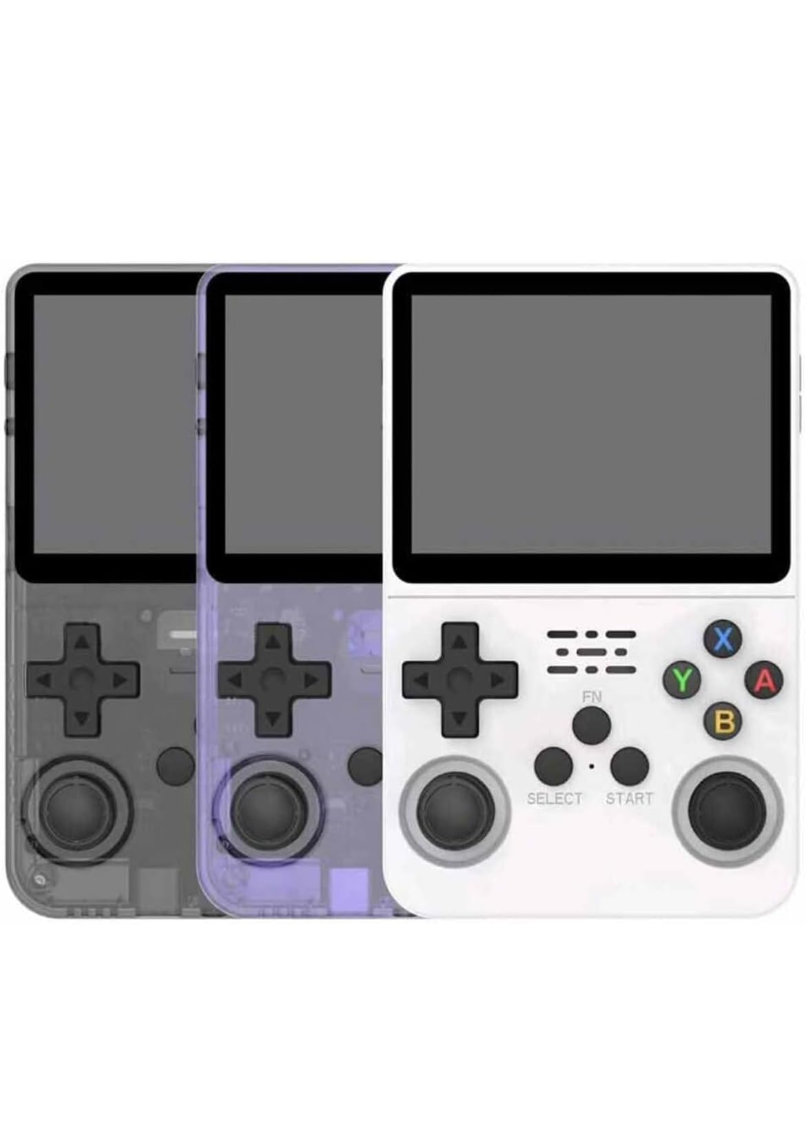 Generico Console di gioco portatile retrò, R36S, display IPS da 3,5 pollici, scheda TF da 64 GB, oltre 10.000 giochi, con sistema Linux open source (lingua italiana non garantita), BIANCO