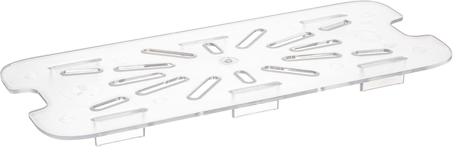 Restaurantware Plastic Drain Tray 10 Pack 10.3 x 4.4 Inches Polycarbonate Drain Tray, Clear Food Pan Insert Crack-Resistant Dishwasher-Friendly for Vegetable Draining, Thawing Meats