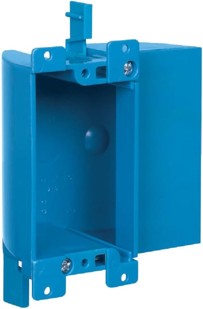 Carlon B117RSW Work Outlet Box, 1 Gang, 3.64-Inch Length by 4.07-Inch Width by 2-Inch Depth, Blue