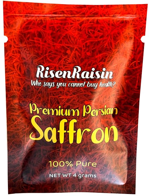 Hilos de azafrán persa prémium Grado Super Negin (0.14 oz) 100% puro y natural Color rico, aroma y sabor Cosechado a mano Embalado en