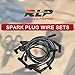 RLP Silicone Spark Plug Wires Set 8.0mm Black Replacement for SBF Small Block Ford Valve Cover Wires 221 255 260 289 302 351W Fits HEI Distributor Caps with Coil Wire