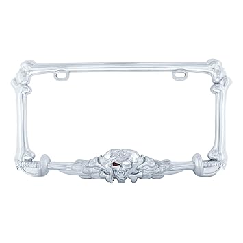 United Pacific 50030 Chrome Pirate License Frame
