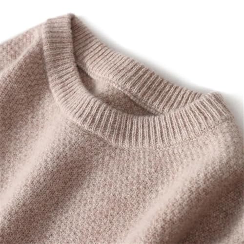 Men's Solid Merino Wool Sweater Round Neck Pullover Thickened Knitted Loose Base Layer Top4