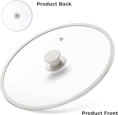 Miniatura 3 de CAROTE Tapa de silicona de 10 pulgadas para ollas, sartenes y sartenes, tapa de olla con borde de silicona resistente al calor y vidrio templado,