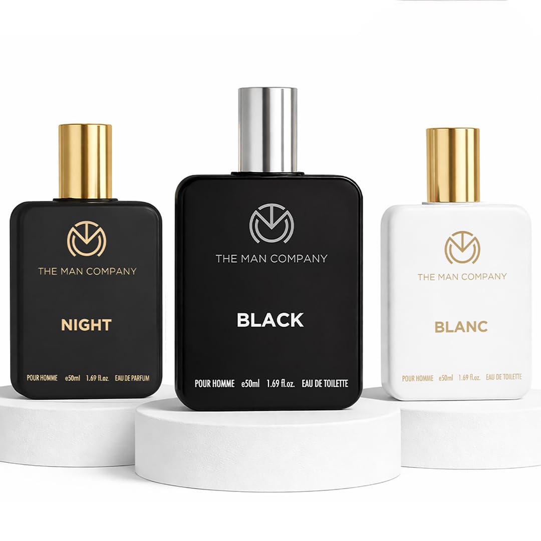 The Man Company Gentlemen's Signature Trio | Black, Night & Blanc Perfume for Men | Premium Long-Lasting Fresh Scent Fragrance | Gift For Him - Set Of 3, 150 Millilitres-picture-28