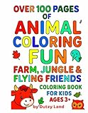 Photo Gallery over 100 pages of animals coloring fun: animals farm, jungle and flying friends coloring book for kids 3+ Photo Gallery over 100 pages of animals coloring fun: animals farm, jungle and flying friends coloring book for kids 3+