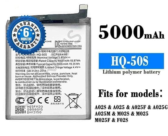 Image of Original HQ-50S Battery for Samsung A03, A03S, F02S, A02S, M02S, M02S, M025, A025F Battery 6 Month Warranty ***(C105)