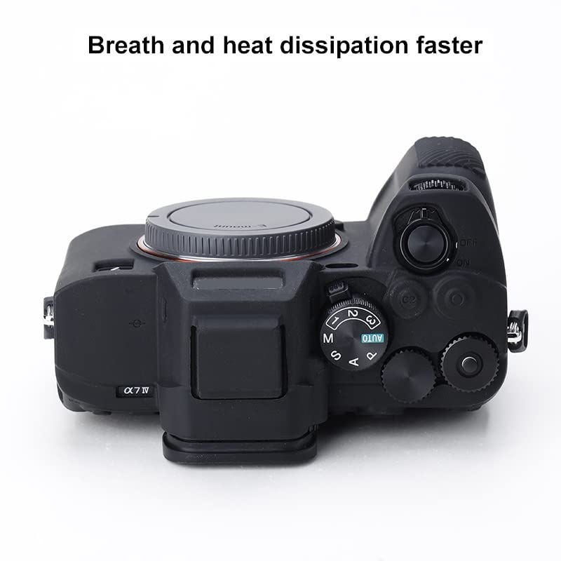 voor Sony A7 IV Camera Case, Siliconen Rubber Camera Behuizing Beschermende Cover Case voor Sony A7 IV, Zwart