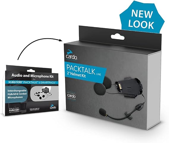 Cardo Packtalk Audio & Microphone Kit (Single Pack) - Will Not Fit Packtalk Edge, Pro, Neo or Edge ORV Models