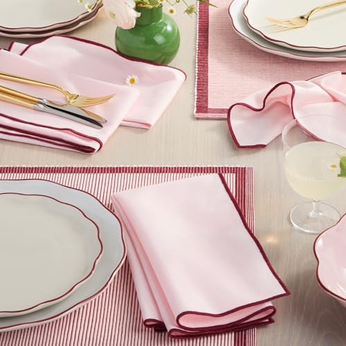 Servilletas bordadas Kate Spade lavables a máquina de 20x20 pulgadas 3