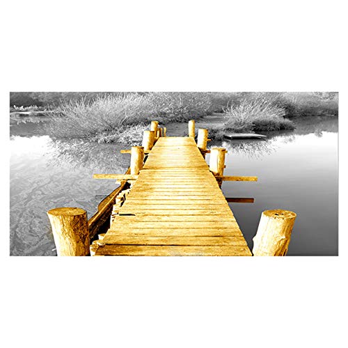 Paysage pont d'or noir et blanc toile deco pour grand salon chic - 3