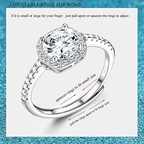 CASSIECA 925 Sterling Silver Ring for Women Celtic Knot Oval Shaped Opal Halo CZ Rings Eternity Engagement Promise Adjustable Ring Cubic Zirconia Rings Anniversary Wedding Band Rings Jewellery