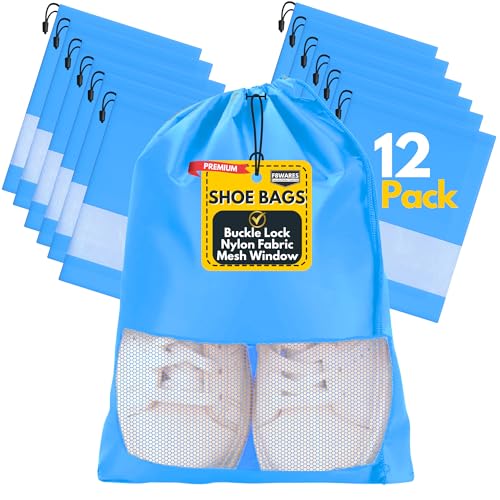 Image of F8WARES 12PK Premium Nylon Shoe Bag for Travel & Storage Travel Organizer for Women & Men Travel Accessories Shoes Bag for Travel - Shoe Bags Pouches Travel Essential - Shoe Cover for Travelling