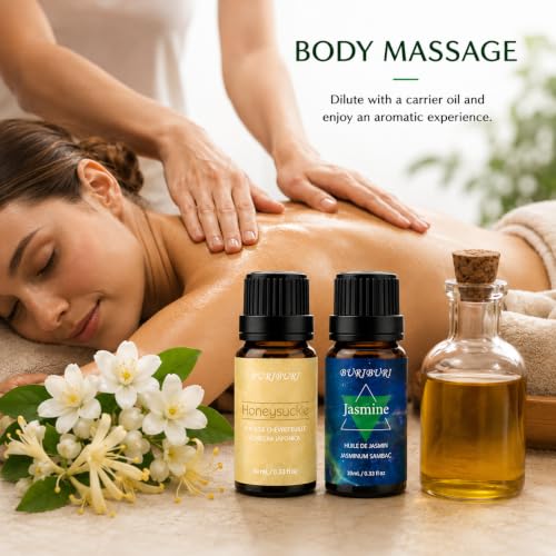 Image of BURIBURI Honeysuckle Jasmine Essential Oil Set for Diffusers 2 Pack
