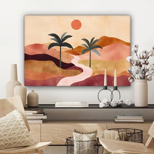 Deco chambre et salon moderne avec un tableau abstrait colore