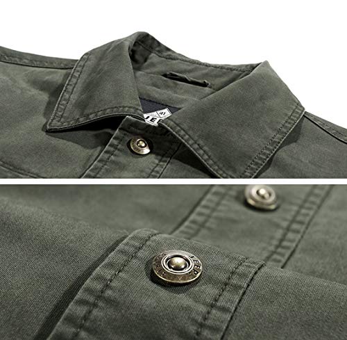 ebossy Men's Camouflage Print Lined Cotton Trucker Jacket4