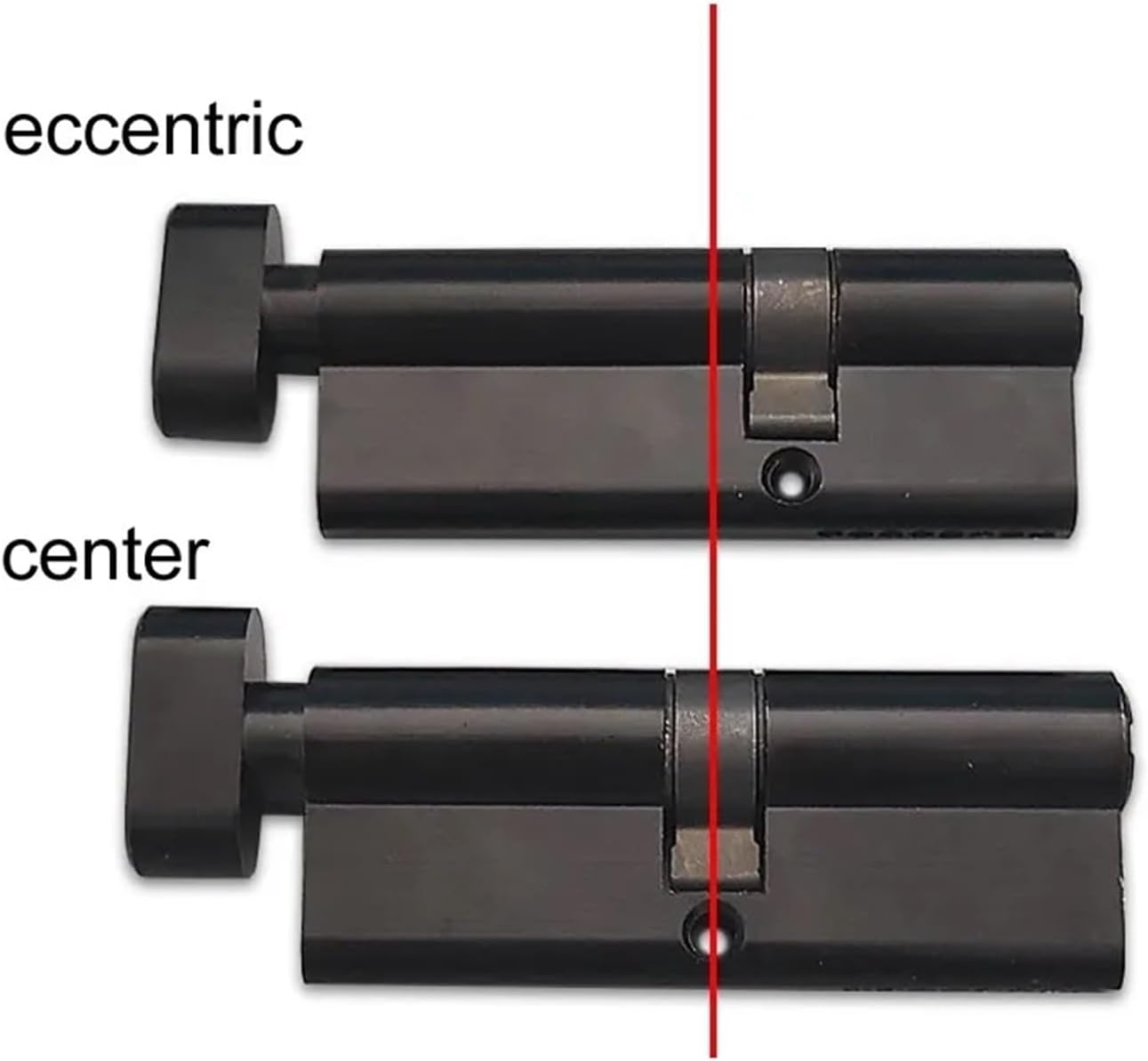Partial Hole Black Lock Cylinder with Knob Height 29mm Length 70 75 80 85 90 95mm with 3 Keys Brass Material Interior Door(40x40)