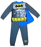 DC Comics Jungen Batman Muskel Körper Neuheit Schlafanzüge mit Cape Größen von 2 – 8 J - Blau, 7-8 Years