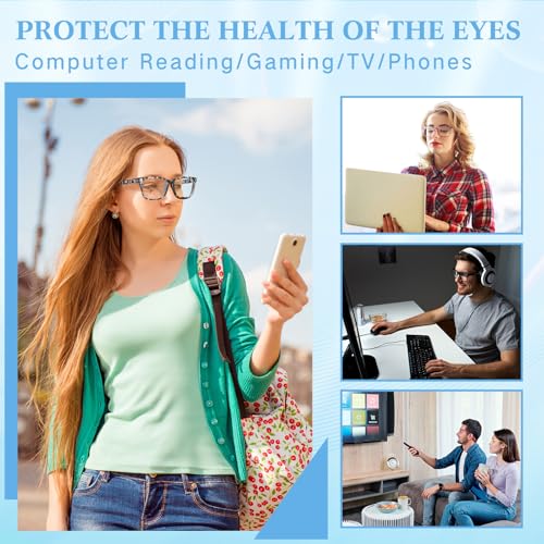 Image of Jerify 30 Pack Blue Light Glasses for Woman Men, 10 Colors | Fashion Bluelight Blocking Glasses for Computer Use Gaming Work, Anti Eyestrain