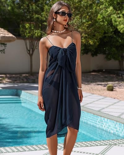 Image of Eicolorte Womens Beach Cover Up Chiffon Sheer Bikini Beach Swimsuit Coverup Sarong Pareo Wraps for Women
