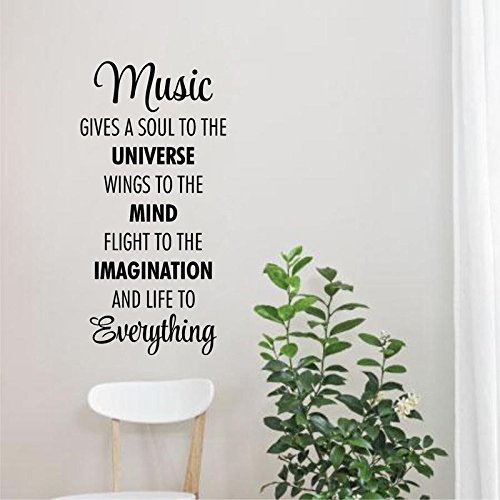 Wall Sticker for Bedroom wallstickers for Home Music Quote Wall Paper for Home Colour Black Standard Size-image-5