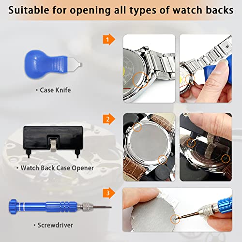 Watch Repair Kit, Gldcapa Watch Battery Replacement Tool Kit, Watch Repair Tools With Carrying Case, Watch Case Opener Spring Bar Tools, Watch Link Removal Tool Kit Watch Band Tool Set #TOP4