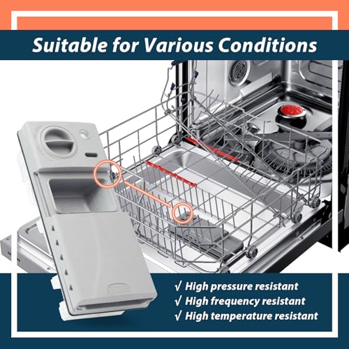 Image of DD59-01002A Dishwasher Detergent Rinse Aid Dispenser Assembly with Cover Compatible with Samsung Parts Replace AP5917191 113136 4000942 PS9606363 PD00038960 EAP9606363