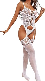 Body Stocking Lingerie for Women,One Piece Sheer Fishnet Bodysuit,Sexy Stockings Boudoir Wedding Night Valentines