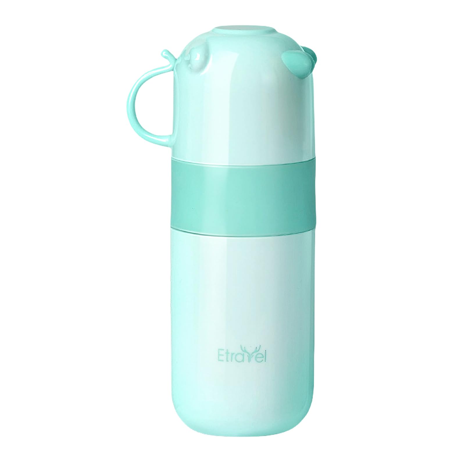 ANXUN Toothbrush Travel Containers Travel Toothbrush Mouthwash Cup With Lid Storage Box, Portable Travel Toothbrush Cup, Bathroom Storage Container School Camping Business Trip (Green-Kids)