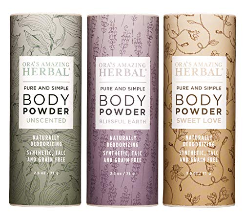 Body Powder For Women and Men, Natural Gift for Women, Talc Free Scented Dusting Powders, Variety Set 3 Pak, 2.5 oz each