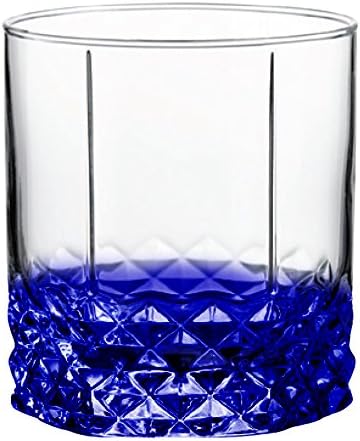 TableTop King Blue Bottom Double Cut Rock Glass 10.5 oz